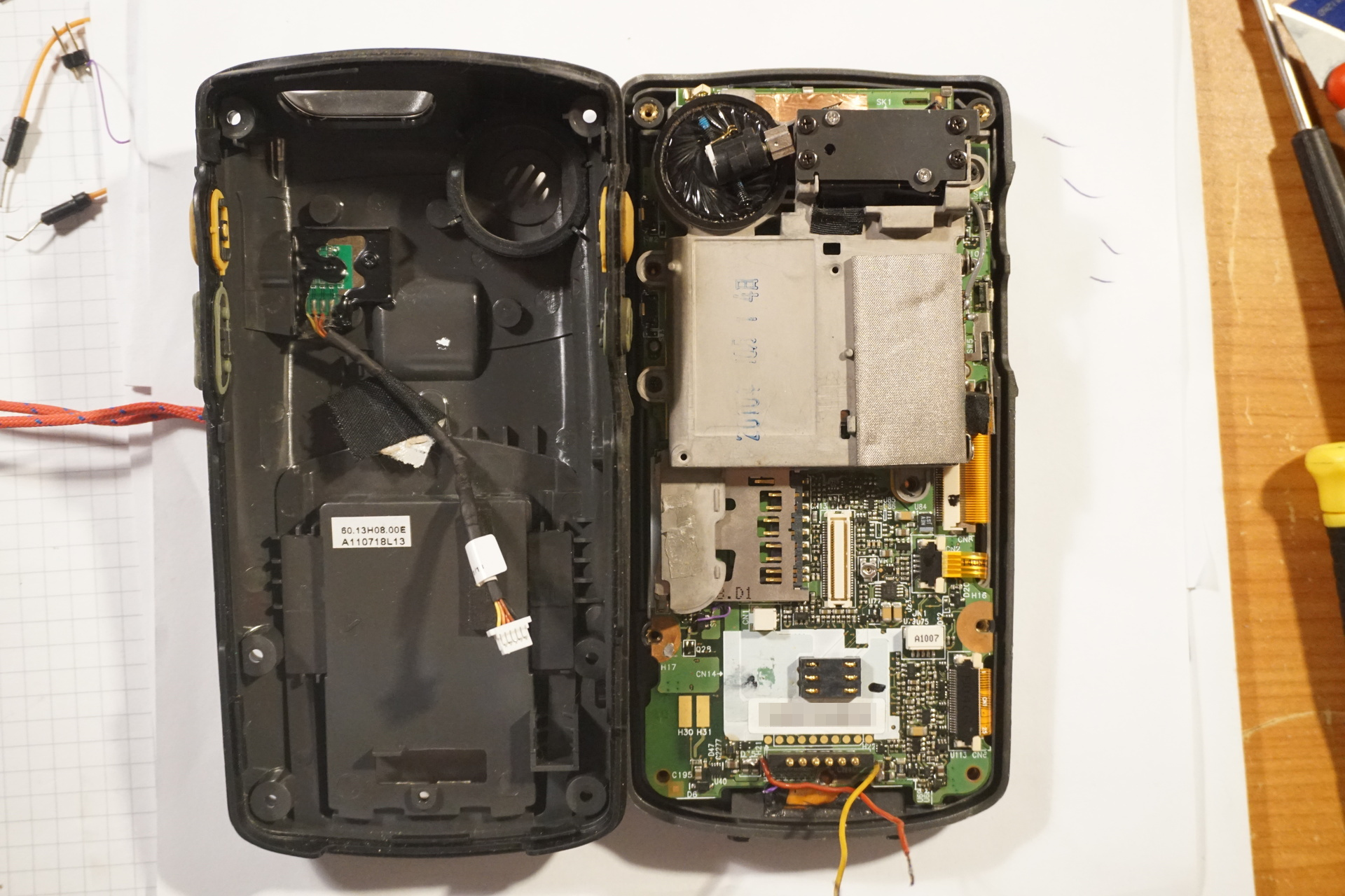 MC7090 open with WiFi shielding on