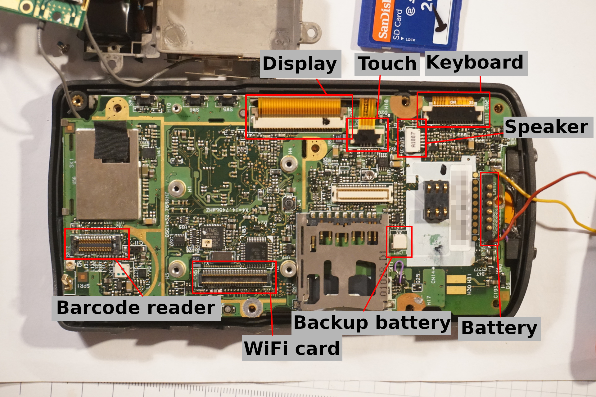 MC7090 top of mainboard annotated